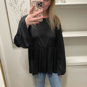 Long sleeve piko top